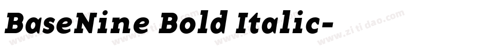 BaseNine Bold Italic字体转换